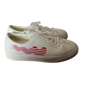 Stuart Weitzman Low Too Heart Men’s White leather Sneakers-Size 12